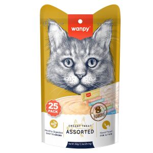 Wanpy Karışık 8 Lezzetli Krema Kedi Ödülü 25x14gr