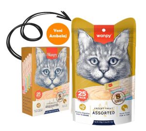 Wanpy Karışık 8 Lezzetli Krema Kedi Ödülü 25x14gr
