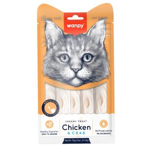 Wanpy Tavuklu ve Yengeçli Sıvı Kedi Ödülü 5x14gr