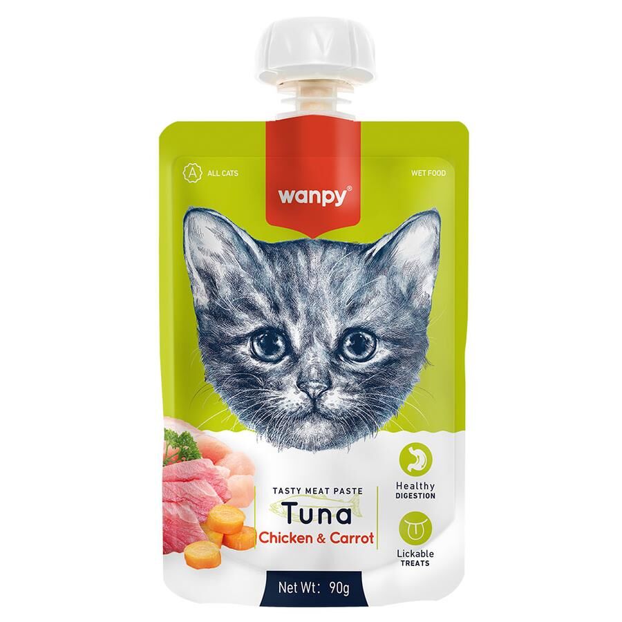 Wanpy Ton Balıklı ve Tavuklu Taze Ezme Kedi Ödül Maması 90gr