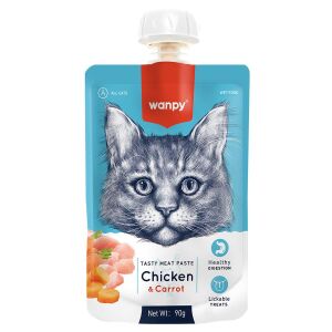 Wanpy Tavuklu ve Havuçlu Taze Ezme Kedi Ödül Maması 90gr