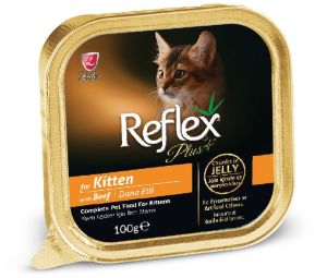 Reflex Plus Jöle İçinde Parça Dana Etli Yavru Kedi Konservesi 100gr
