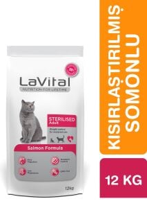 LaVital Sterilised Somonlu Kısırlaştırılmış Kedi Maması 12kg