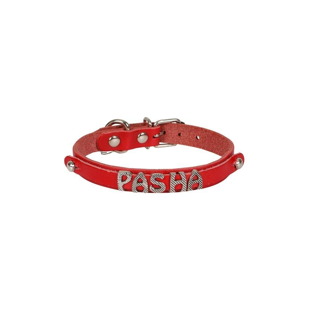 Cattie İsimlikli Deri Kedi Tasması Kırmızı 1,2X23-27Cm